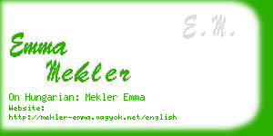 emma mekler business card